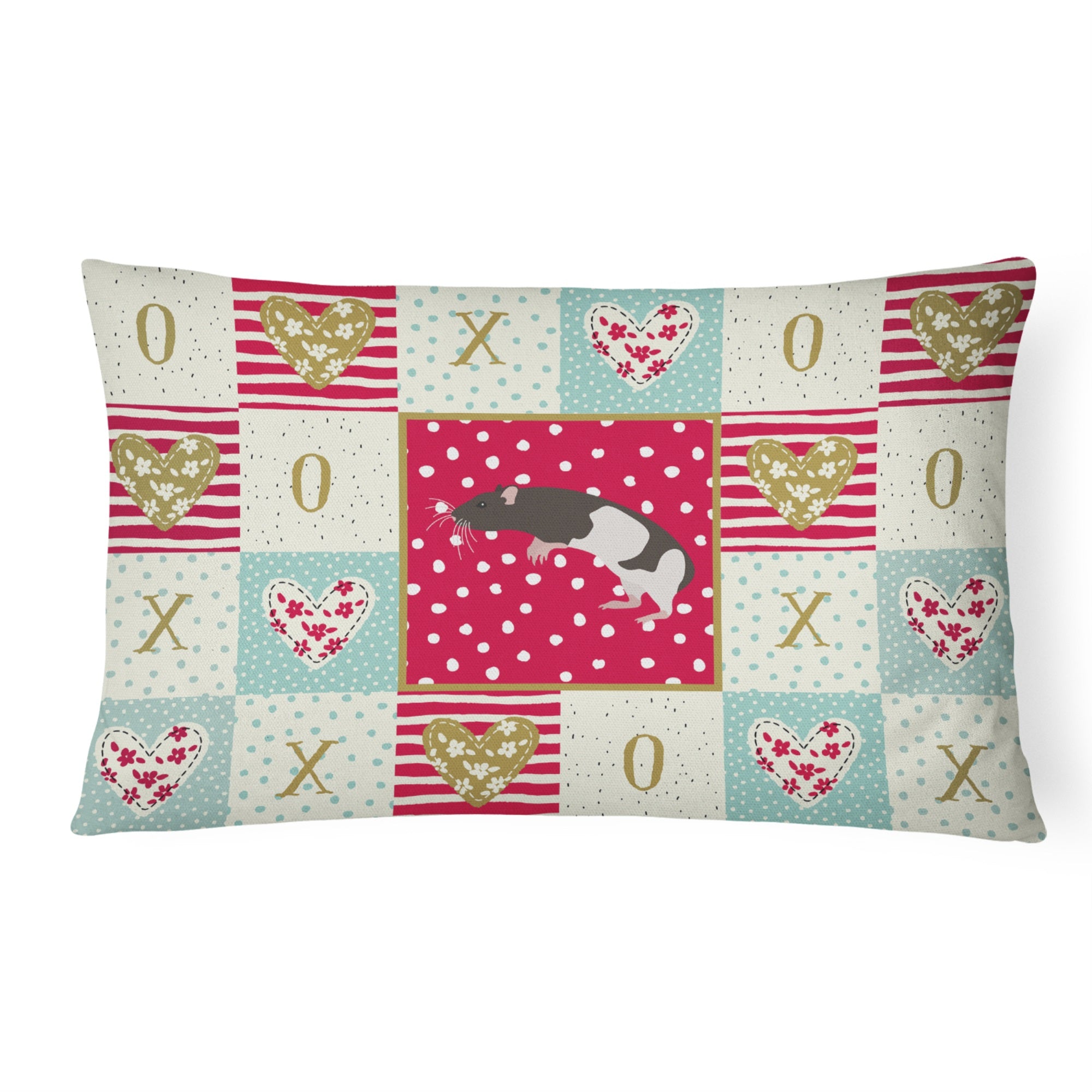 Tailless Rat Love Canvas Fabric Decorative Pillow